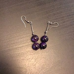 Purple Bead Earrings